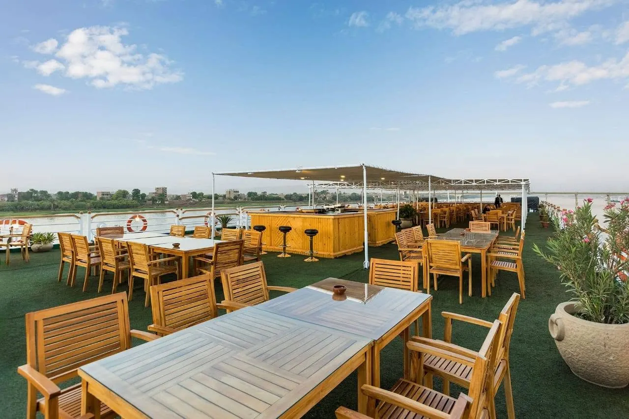 Sun deck of the Radamis II Nile Cruise Nile cruise